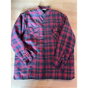 Timber Run Flannel Quilted Lining Size Large Plaid Button Shacket